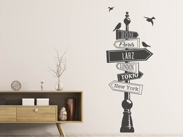 Wandtattoo Lärz Wegweiser