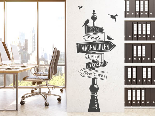 Wandtattoo Mademühlen Wegweiser
