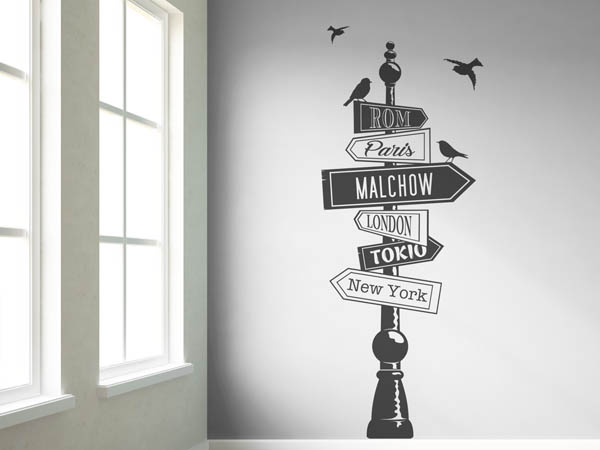 Wandtattoo Malchow Wegweiser