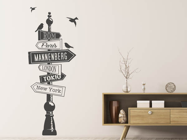 Wandtattoo Mannenberg Wegweiser