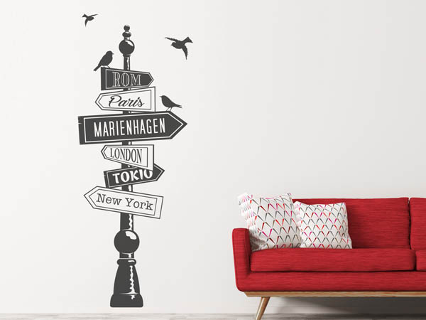 Wandtattoo Marienhagen Wegweiser