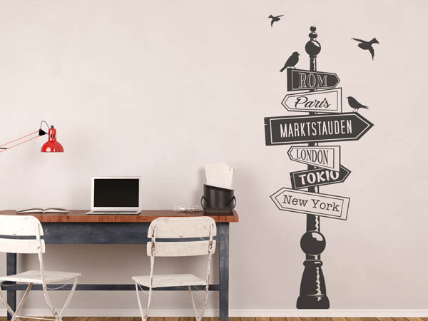 Wandtattoo Marktstauden Wegweiser