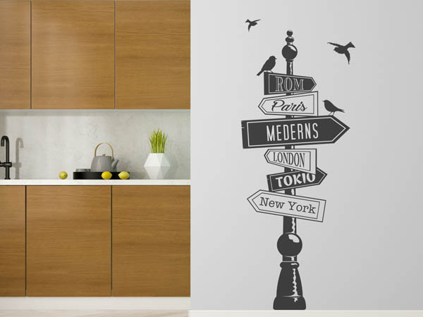 Wandtattoo Mederns Wegweiser