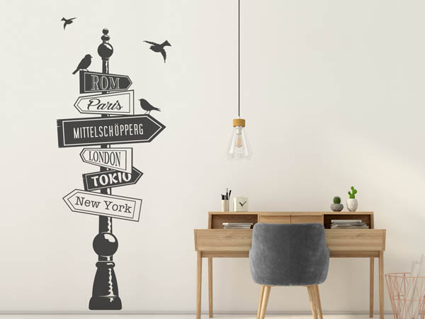 Wandtattoo Mittelschöpperg Wegweiser