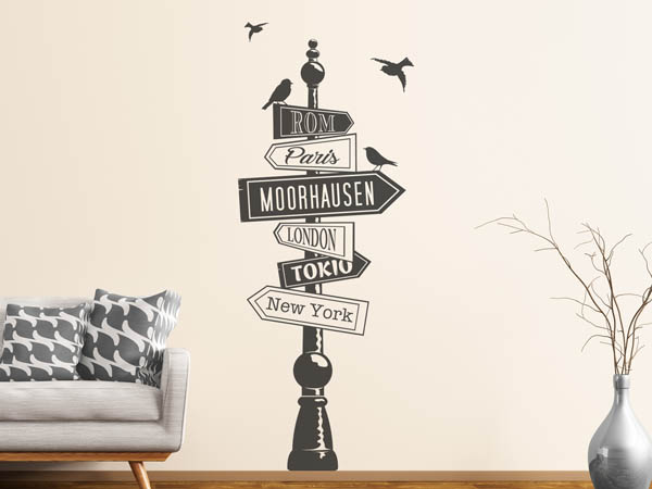 Wandtattoo Moorhausen Wegweiser