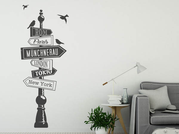 Wandtattoo Münchnerau Wegweiser