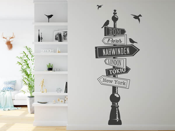Wandtattoo Nahwinden Wegweiser
