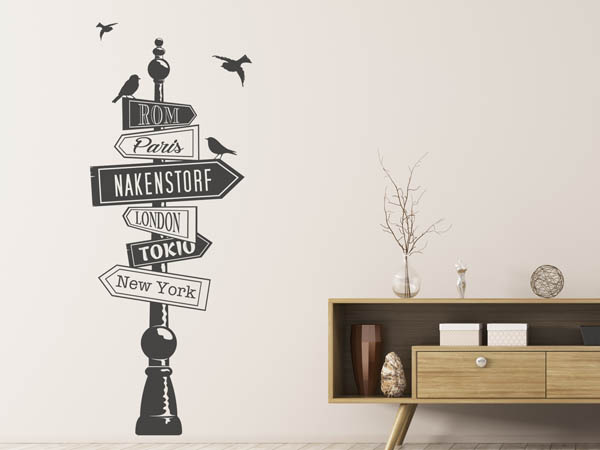 Wandtattoo Nakenstorf Wegweiser