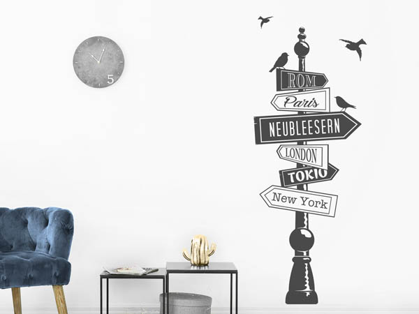Wandtattoo Neubleesern Wegweiser