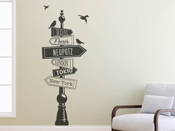 Wandtattoo Neupotz Wegweiser