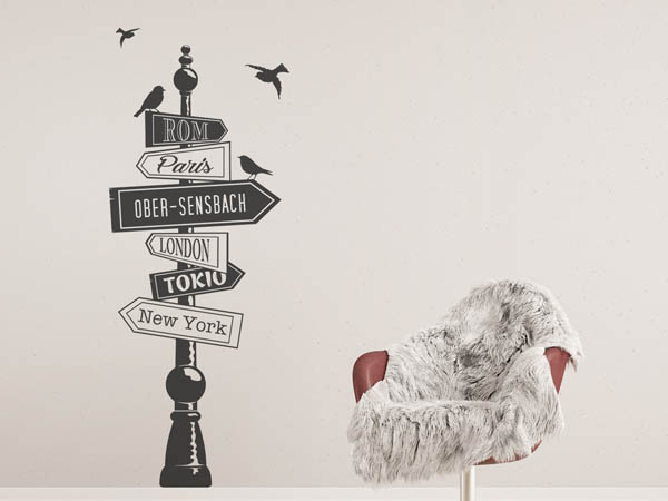Wandtattoo Ober-Sensbach Wegweiser