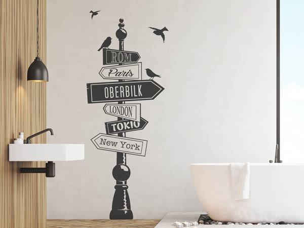 Wandtattoo Oberbilk Wegweiser