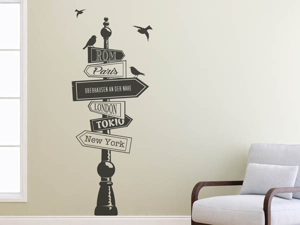 Wandtattoo Oberhausen an der Nahe Wegweiser