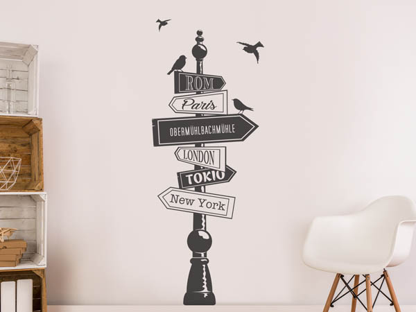 Wandtattoo Obermühlbachmühle Wegweiser