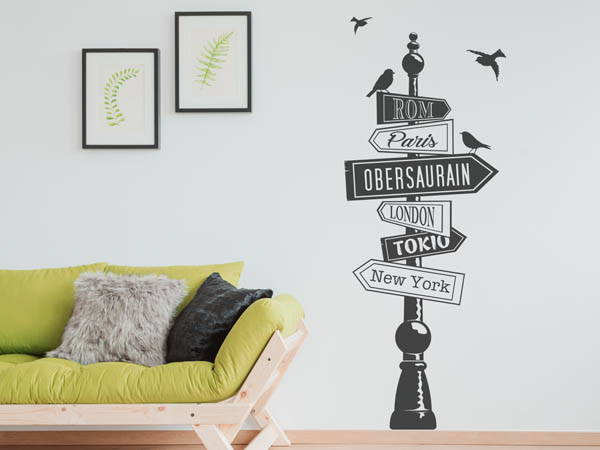 Wandtattoo Obersaurain Wegweiser