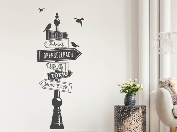 Wandtattoo Oberseelbach Wegweiser