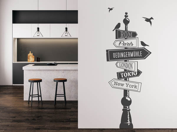 Wandtattoo Oedingermühle Wegweiser