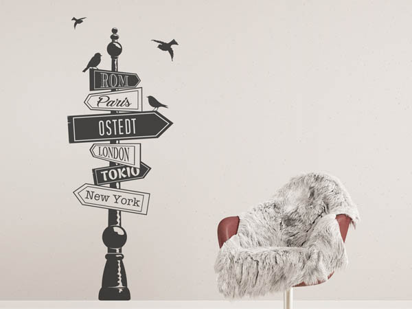 Wandtattoo Ostedt Wegweiser