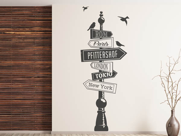 Wandtattoo Pfittershof Wegweiser