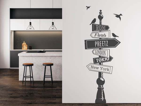 Wandtattoo Preetz Wegweiser