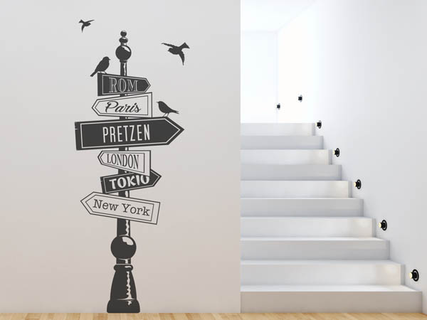 Wandtattoo Pretzen Wegweiser