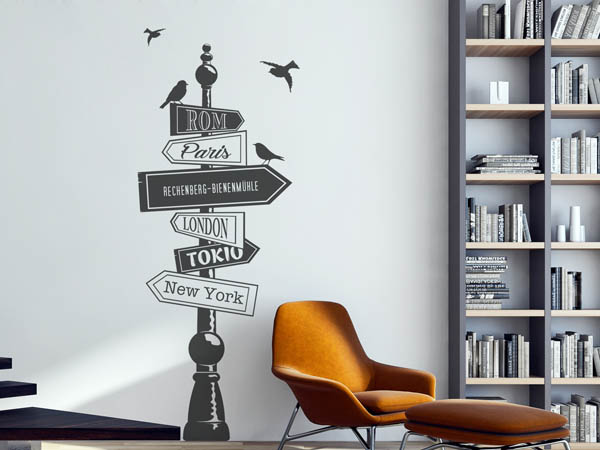 Wandtattoo Rechenberg-Bienenmühle Wegweiser