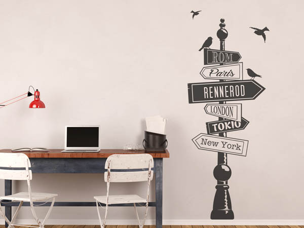 Wandtattoo Rennerod Wegweiser