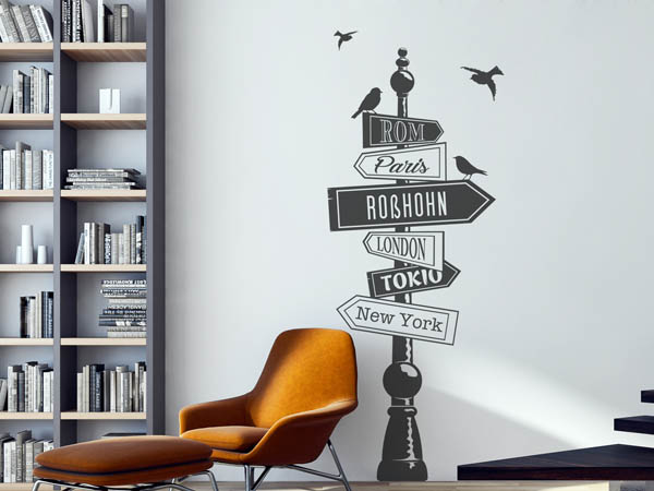 Wandtattoo Roßhohn Wegweiser