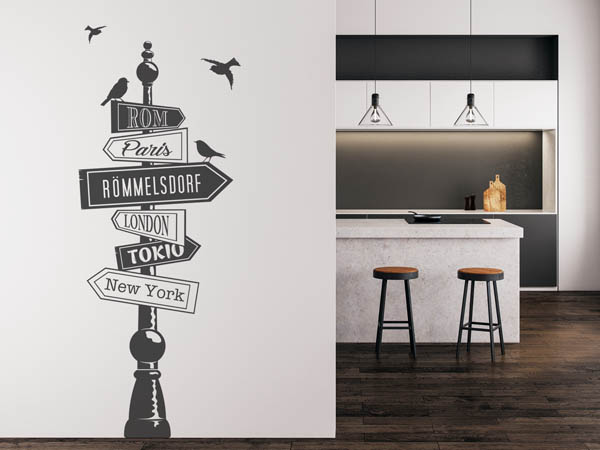 Wandtattoo Römmelsdorf Wegweiser