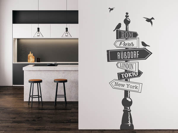 Wandtattoo Rüßdorf Wegweiser