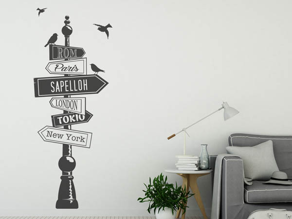 Wandtattoo Sapelloh Wegweiser