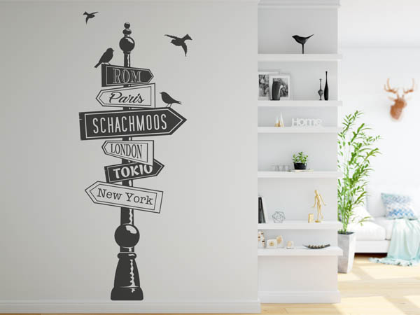 Wandtattoo Schachmoos Wegweiser