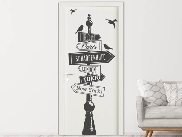 Wandtattoo Scharpenhufe Wegweiser
