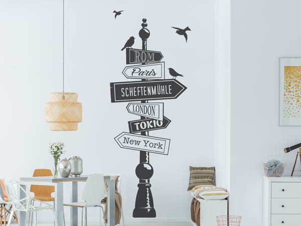 Wandtattoo Scheftenmühle Wegweiser