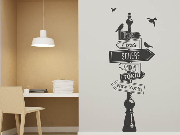 Wandtattoo Scherf Wegweiser