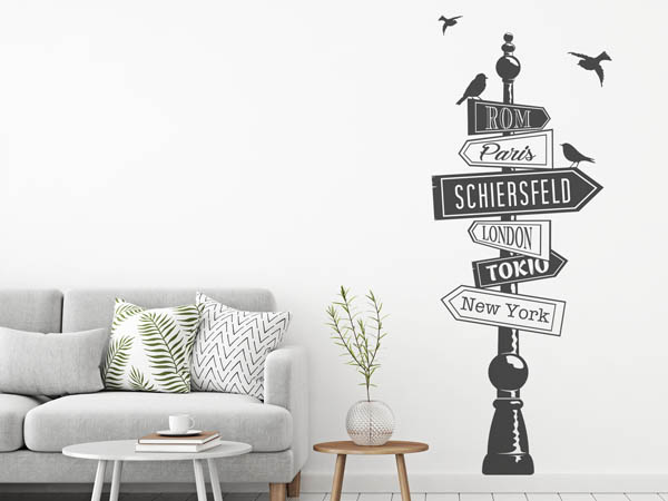 Wandtattoo Schiersfeld Wegweiser