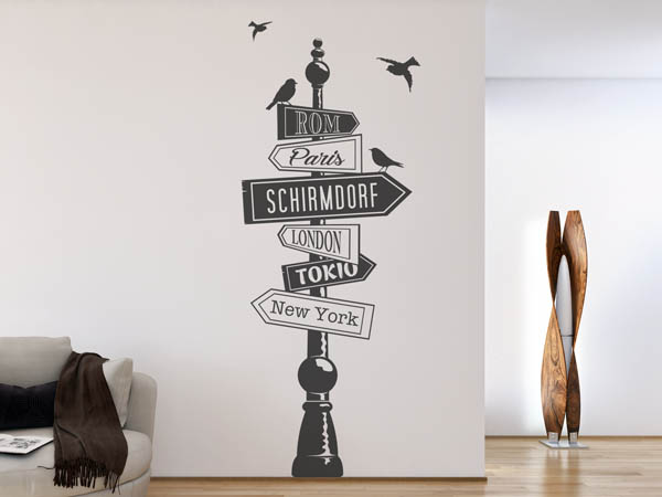 Wandtattoo Schirmdorf Wegweiser