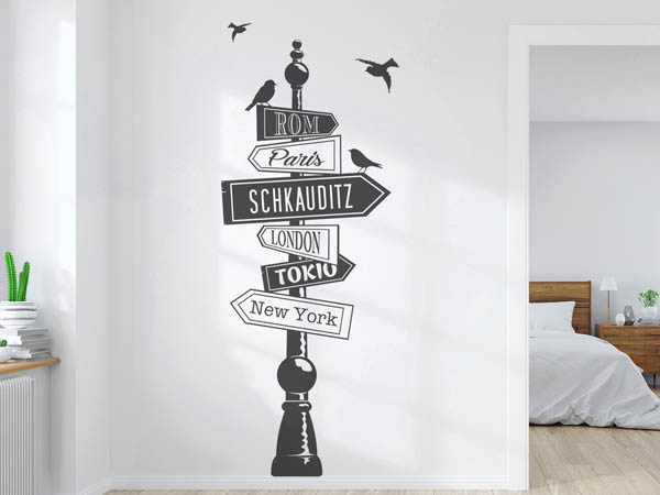 Wandtattoo Schkauditz Wegweiser