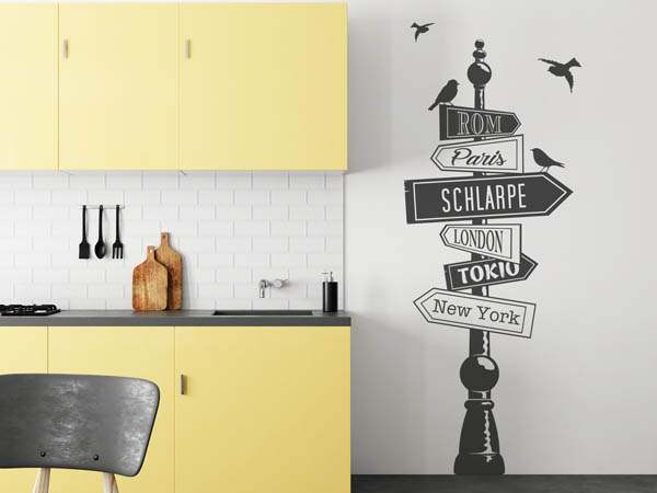 Wandtattoo Schlarpe Wegweiser