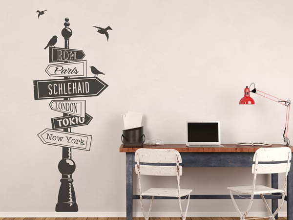 Wandtattoo Schlehaid Wegweiser