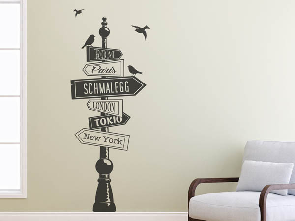 Wandtattoo Schmalegg Wegweiser