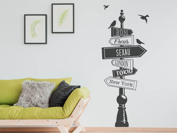 Wandtattoo Sexau Wegweiser