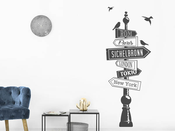 Wandtattoo Sichelbronn Wegweiser