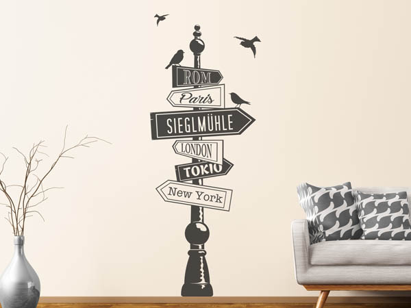 Wandtattoo Sieglmühle Wegweiser