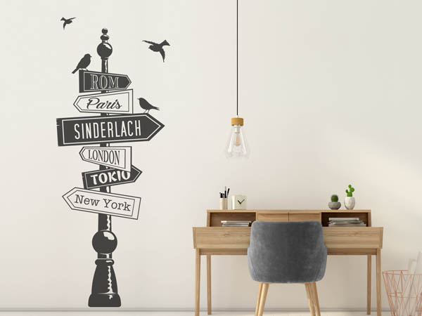 Wandtattoo Sinderlach Wegweiser
