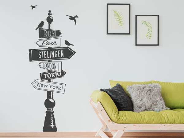 Wandtattoo Stelingen Wegweiser