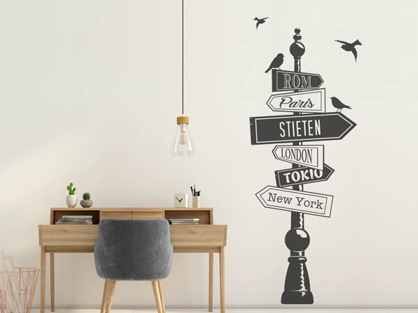 Wandtattoo Stieten Wegweiser