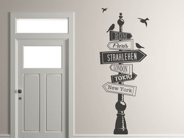 Wandtattoo Strahlehen Wegweiser