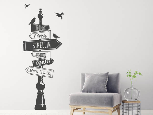 Wandtattoo Strellin Wegweiser