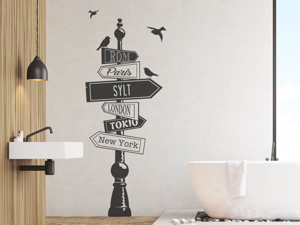 Wandtattoo Sylt Wegweiser